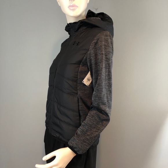 NWT Under Amour H ColoGear Hoodie Black and Gray - Picture 7 of 11